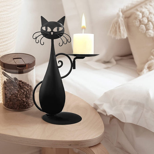 Black Cat Kerzenständer