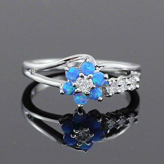 Blume Opal Kristall Ring
