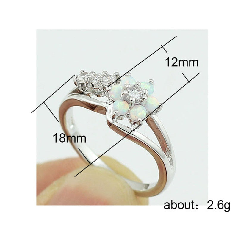 Blume Opal Kristall Ring