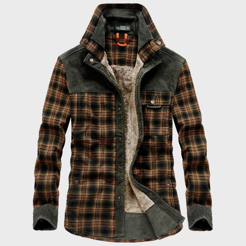 Flanell-Karierte Winterjacke