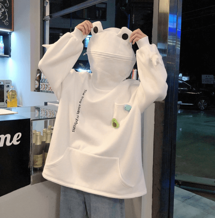 Frosch-Kapuzenpullover Mit Reißverschluss