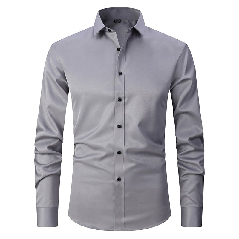 Herren Anti-Winkle Slim Fit Kleid Hemd