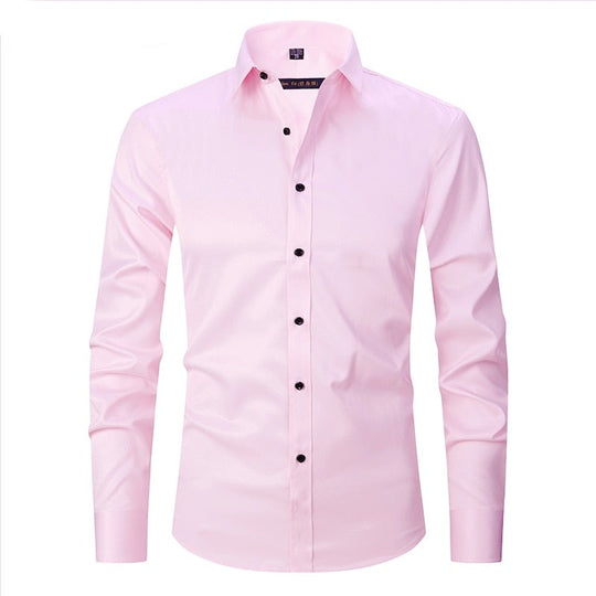 Herren Anti-Winkle Slim Fit Kleid Hemd