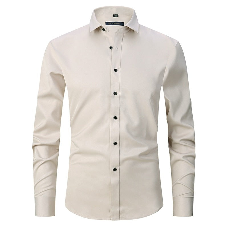 Herren Anti-Winkle Slim Fit Kleid Hemd