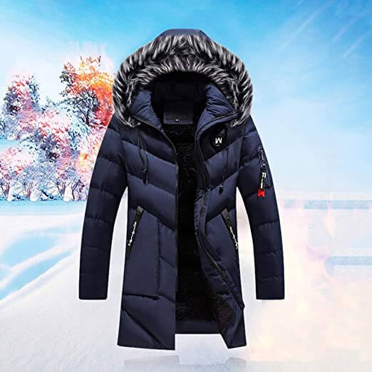 Herren Pelz Wintermantel Mit Kapuze