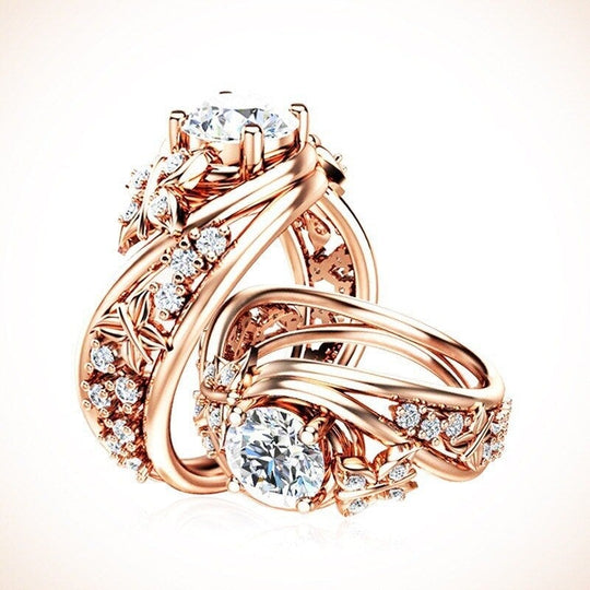 Hohle Strasssteine Schmetterling Blume Ring