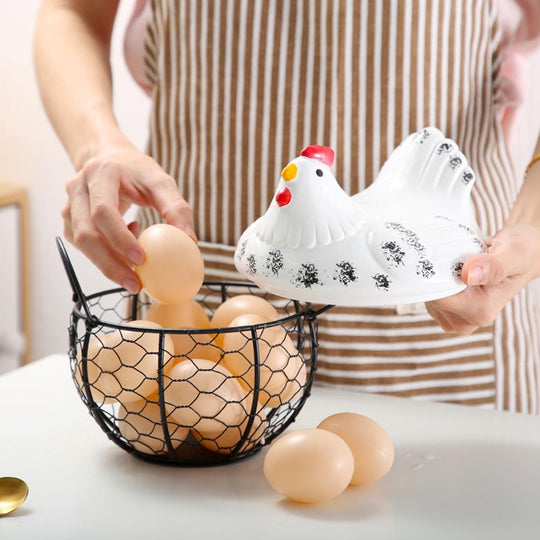 Keramischer Eieraufbewahrungskorb