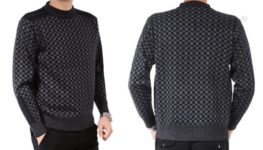 Men'S Knitted Plaid Sweaters