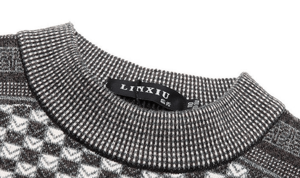 Men'S Knitted Plaid Sweaters
