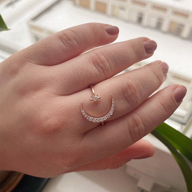 Mondsichel Stern Ring