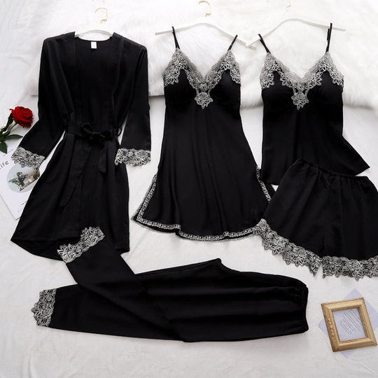 Pyjama-Set Aus Weicher Seide