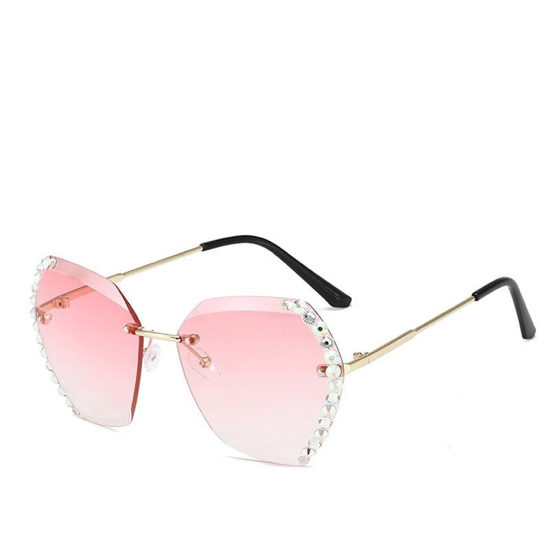 Randlose Strass-Sonnenbrille