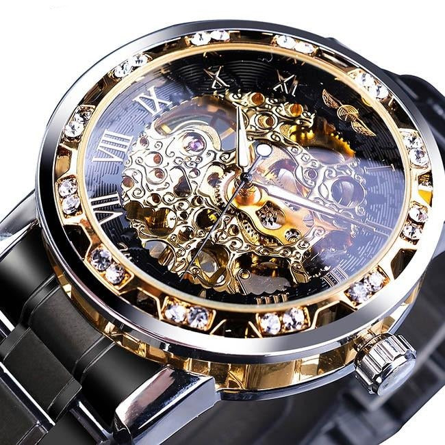 Retro-Leucht-Skelett Mechanische Uhr