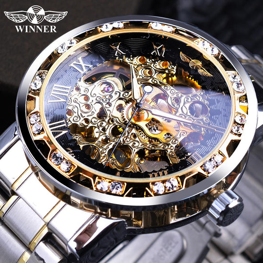 Retro-Leucht-Skelett Mechanische Uhr