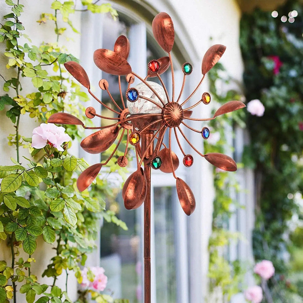 Solarbetriebene Glaskugel-Windmühle