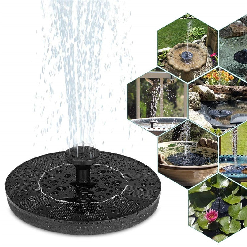 Solarbetriebener Schwimmerbrunnen