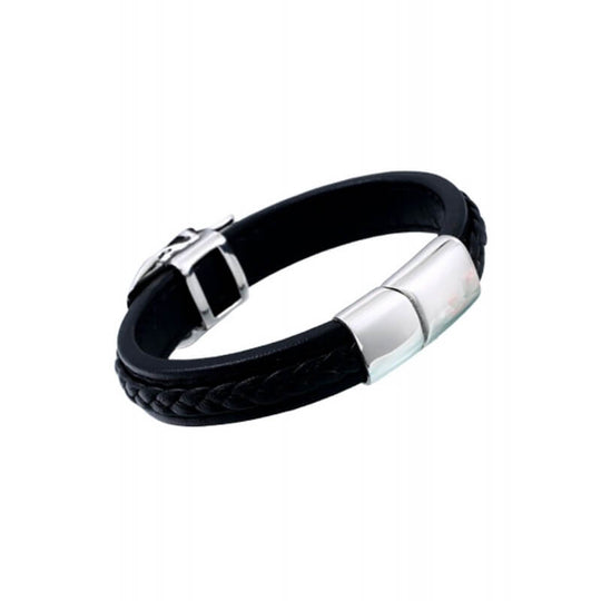 Stahl-Punk-Totenkopf-Lederarmband