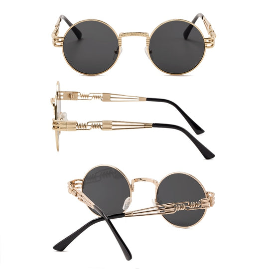 Steampunk Runde Metall-Sonnenbrille